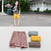 韩国原单夏季童装男童女童五分哈伦，裤潮短裤