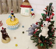 zakka圣诞节日装饰挂件，羊毛毡动物圣诞用品