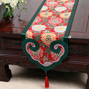 中式古典时尚简约田园餐桌桌旗桌布，茶几布艺床旗台布锦缎桌布定制