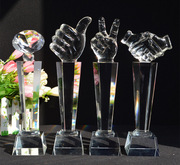 2020水晶奖杯大拇指五角星比赛纪念品授权牌企业年会员工奖牌订做