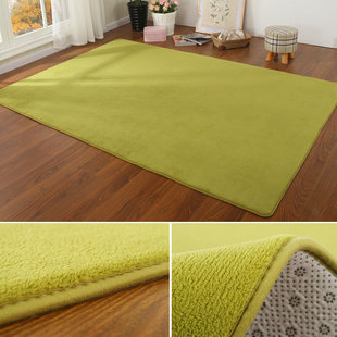 加厚纯色珊瑚绒地毯现代家用客厅卧室床边榻榻米爬行垫满铺定制
