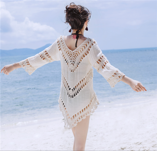 夏海边(夏海边)度假沙滩裙，比基尼罩衫镂空游泳衣外套，沙滩防晒衣女泳装外搭