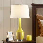 陶瓷台灯卧室床头柜灯柠檬黄橘色，现代简约个性客厅样版房装饰台灯