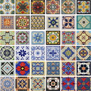 地中海小花砖瓷砖花片马赛克装饰厨房卫生间100彩色美式瓷片