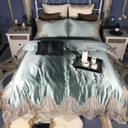 定制高端法式蕾丝四件套，120支埃及长绒棉，奢华欧式样板房间床上用