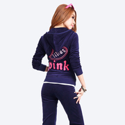 2015春秋pink天鹅绒套装女士休闲运动韩版瑜伽服 女卫衣套装