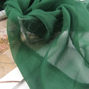 服装顺纡绉雪纺果，绿色短裙连衣裙衬衫套装，薄透超仙面布料