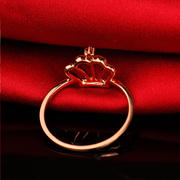 梦克拉  18k金钻石红宝石戒指 王冠 k金钻石刚玉指环
