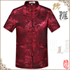 夏季中老年唐装男短袖复古中国民族风盘扣，宽松中式衬衫上衣大码装