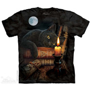 美国 The Mountain 黑色月光下传说中的黑猫3D立体印花短袖3DT恤