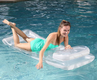 单双人(单双人)充气浮床成人，多人水上浮排遮阳漂浮气垫网布休闲椅游泳圈