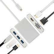 Type-c扩展坞USB转接头USB-C笔记本VGA投影仪HDMI雷电3拓展坞适用于苹果联想ThinkPad戴尔惠普华为小米转换器