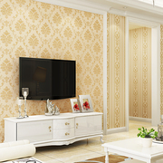 欧式大马士革墙纸家装，无纺布壁纸客厅卧室，电视背景墙壁纸ab搭配