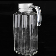 1.7l冷水壶玻璃壶大容量四方，条子雪柜樽玻璃冷水壶果汁壶饮料壶