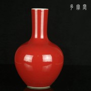 景德镇祭红釉陶瓷小花瓶花插全手工仿古颜色釉瓷器花瓶摆件收藏