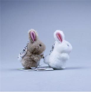 新年礼物小白兔公仔兔兔玩具手工车内毛绒挂件小白兔情侣兔子挂件