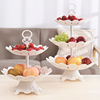 欧式多层水果盘创意时尚三层蛋糕，架塑料双层果盆果篮现代客厅家用