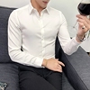 春季衬衫男短袖韩版潮流修身青年发型师衬衫商务英伦长袖衬衣纯色