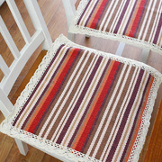 夏季薄款餐椅坐垫棉线，编织椅子垫子办公室电脑座，椅垫棉麻布艺定制