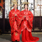 唐装汉服情侣古装，中式婚礼服装新郎，新娘装舞台演出服装喜服
