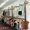 上墙立柱男女服装货架展示架服装店不锈钢玫瑰金组合架正挂侧挂架