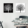 客厅装饰画黑白发财树现代简约抽象艺术，走廊过道挂画卧室床头壁画