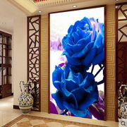 风景印花套件玫瑰，餐厅温馨浪漫蓝色妖姬，棉线丝线十字绣