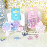 粉红宇宙星球糖果木马，日本星星月亮棒棒糖，卡通可爱手帐装饰贴纸包