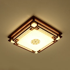 中式客厅灯实木中国风长方形吸顶灯