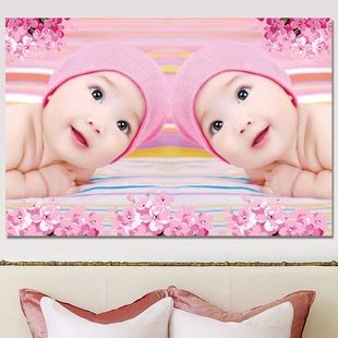 婴儿海报墙贴备孕高清宝宝，画孕妇娃娃图片，胎教龙凤宝宝照片萌36寸