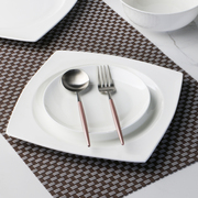 个性纯白餐具套装碗盘子方形高档骨瓷吃饭碗中式精致简约碗具菜盘