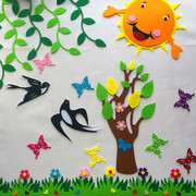 学校幼儿园墙面装饰用品教室黑板报环境布置立体柳条墙贴组合