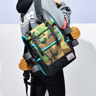 Mackar原创设计死飞滑板包 双肩包 户外运动时尚潮流小鱼板包背包