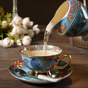 梦幻之蓝田园风骨瓷，咖啡具茶具套装，欧式金边下午茶茶杯整套