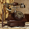 实木复古电话机老式旋转仿古美式家用客厅座机无线插卡电话道具
