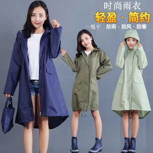 雨衣女成人韩国时尚长款徒步雨披，旅游外套轻薄可爱防水风衣款便携