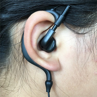 单边耳机单线耳麦手机耳机，带麦克风有线控挂耳式耳塞跑步运动耳机