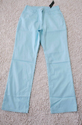 外单嫩蓝斜纹棉牛仔裤高腰直筒长裤女腰围2尺2-2尺3小码