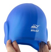 鲸鱼护耳泳帽女长发，专用硅胶防水游泳帽成人儿童，大号男不勒头泳帽