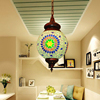 波西米亚灯异域餐厅个性吧台单头彩色玻璃吊灯创意土耳其手工灯具