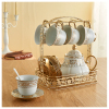 博艺欧式陶瓷茶具套装，送架子办公室花茶杯，高档骨瓷下午茶咖啡具