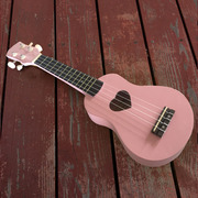 ukulele尤克里里小吉他卡通乌克丽丽21寸四弦夏威夷彩色心形吉他