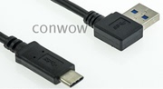 乐视1s数据线小米4c转接头，高速侧右弯头，usb3.0转type-c手机充电线