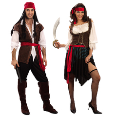 万圣节cosplay成人男女情侣加勒比海盗服装 虎克船长杰克船长衣服