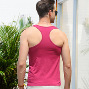 夏季男士工字背心莫代尔修身型纯色，紧身运动弹力，打底跨栏背心潮