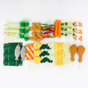 不织布手工制作diy材料包仿真烧烤烤串儿童自制布艺食物亲子作业