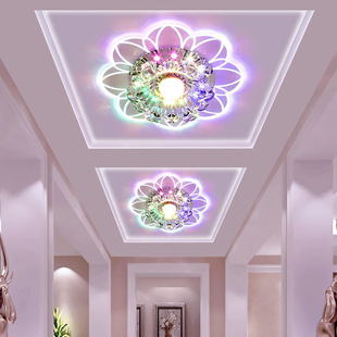 过道灯走廊灯玄关灯创意，客厅简约现代led射灯水晶入户天花门厅灯