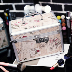 韩国专业铝合金化妆包手提多层大容量化妆箱美甲工具护肤品收纳包