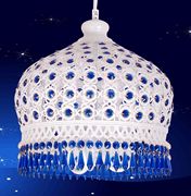 波西米亚灯具地中海风格白色水晶单头小吊灯卧室餐厅灯创意个性