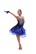 路其尔2018拉丁舞表演服比赛服装国标舞花服定制主打款L-1838